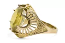 Yellow Peridot 14K Yellow gold Ring Vintage Jewlery vrc003y